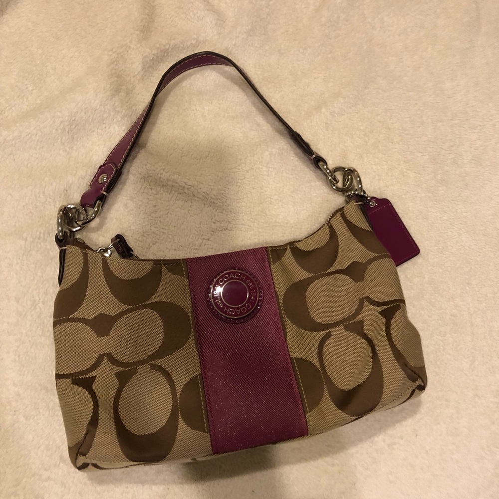 COACH New Purple Purse with long strap